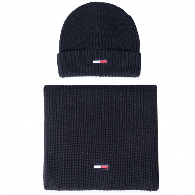 Комплект шал и шапка TOMMY JEANS Tjm Basic Rib Scarf & Beanie Gp