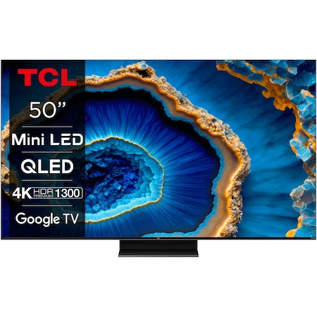 Телевизор TCL MiniLed 50C805, 50″ (126 см), Smart Google TV, 4K Ultra HD, 100 Hz, Клас G (Модел 2023)