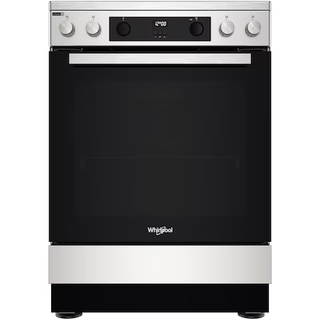 Готварска печка Whirlpool WS68V8CCXT, Електрическа, 4 зони за готвене, Steam+, Двойна зона, Стъклокерамичен плот, Каталитично самопочистване, Клас А, 60 см, Неръждаема стомана