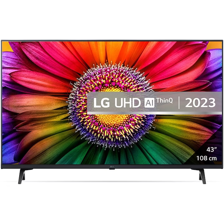 Телевизор LG LED 43UR80003LJ, 43″(108 cм), Smart, 4K Ultra HD, Клас G (Модел 2023)