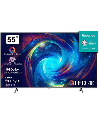 Смарт телевизор Hisense – 55E7KQ Pro, 55“, QLED, 4K, черен