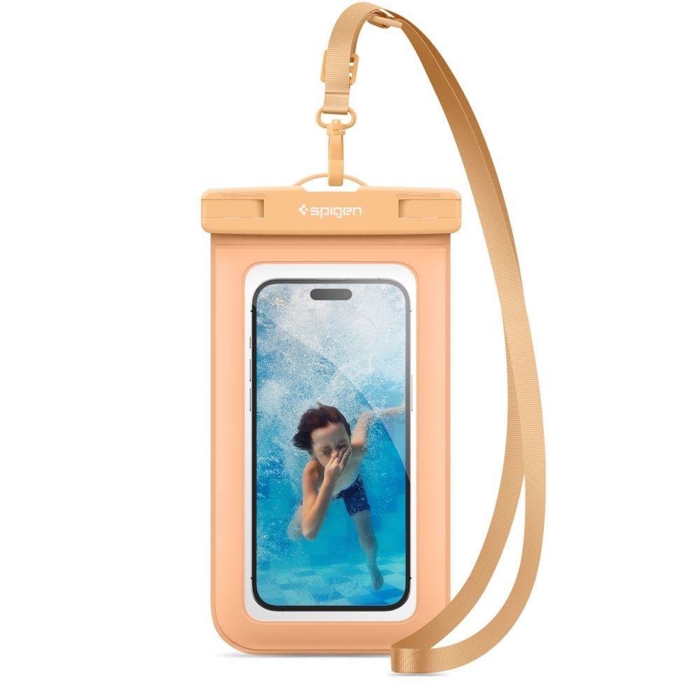 Spigen Aqua Shield A601 Universal Waterproof Case IPX8 – универсален водоустойчив калъф за смартфони до 7 инча (оранжев)