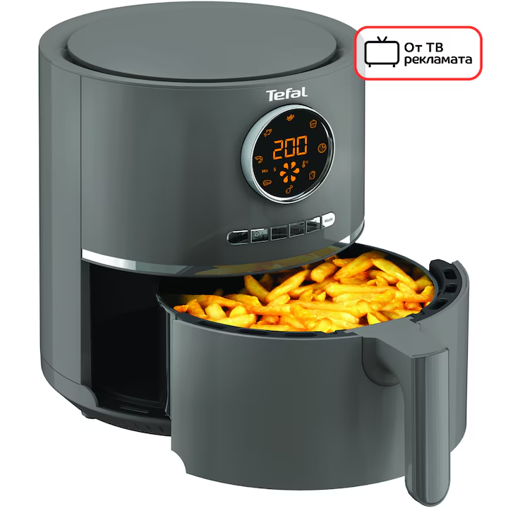 Фритюрник с горещ въздух TEFAL Ultra Fry Digital EY111B15, 8 програми, Капацитет 4.2 л, Таймер 60 мин