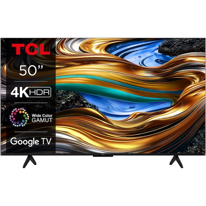 Телевизор TCL LED 50P755, 50″ (126 см), Smart Google TV, 4K Ultra HD, Клас F (Модел 2024)