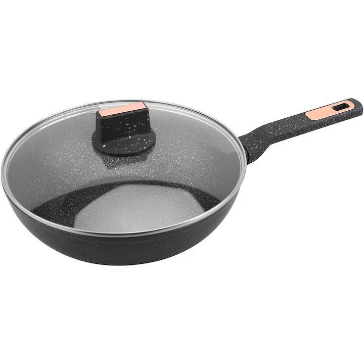 Тиган Wok Amercook Brittany, С капак, Незалепващ, Индукция, 28 x 8 см