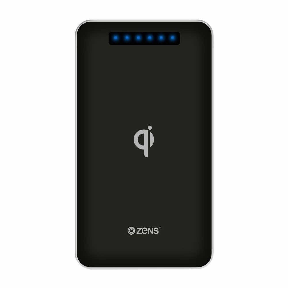 Zens Wireless Charger Power Bank 4500mAh (ZEPB01B) – преносима външна батерия с USB-A изход и безжично зареждане за Qi съвместими устройства (черен)