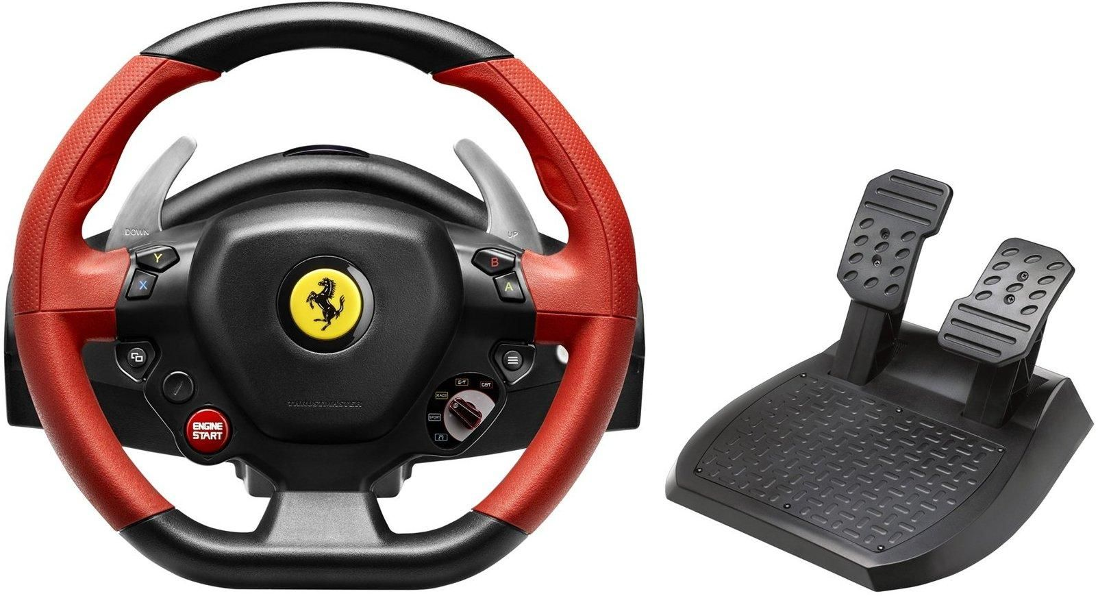 Волан с педали Thrustmaster – Ferrari 458 Spider, черен/червен