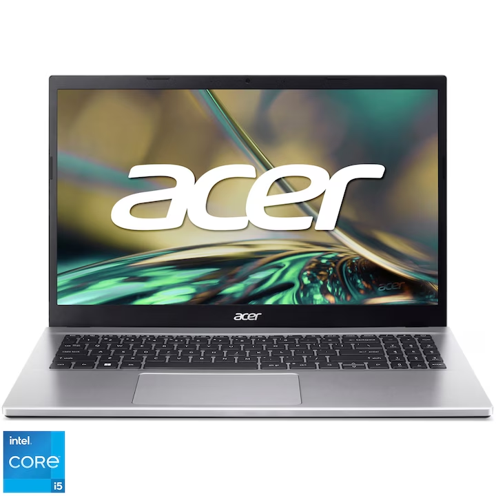 Лаптоп Acer Aspire 3 A315-59-589S, Intel® Core™ i5-1235U, 15.6″, Full HD, 16 GB, 512GB SSD, Intel® Iris® Xe Graphics, No OS, Pure Silver