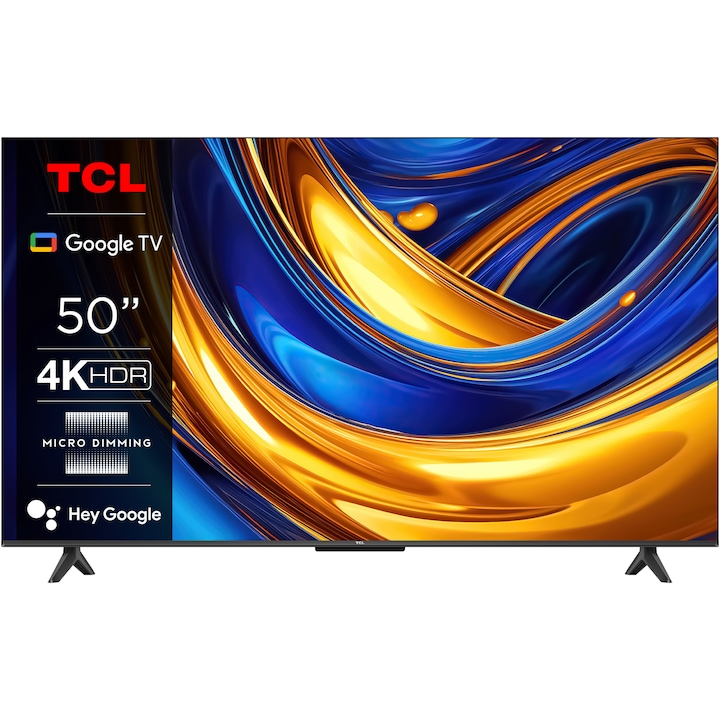 Телевизор TCL LED 50P655, 50″ (126 см), Smart Google TV, 4K Ultra HD, Клас F (Модел 2024)