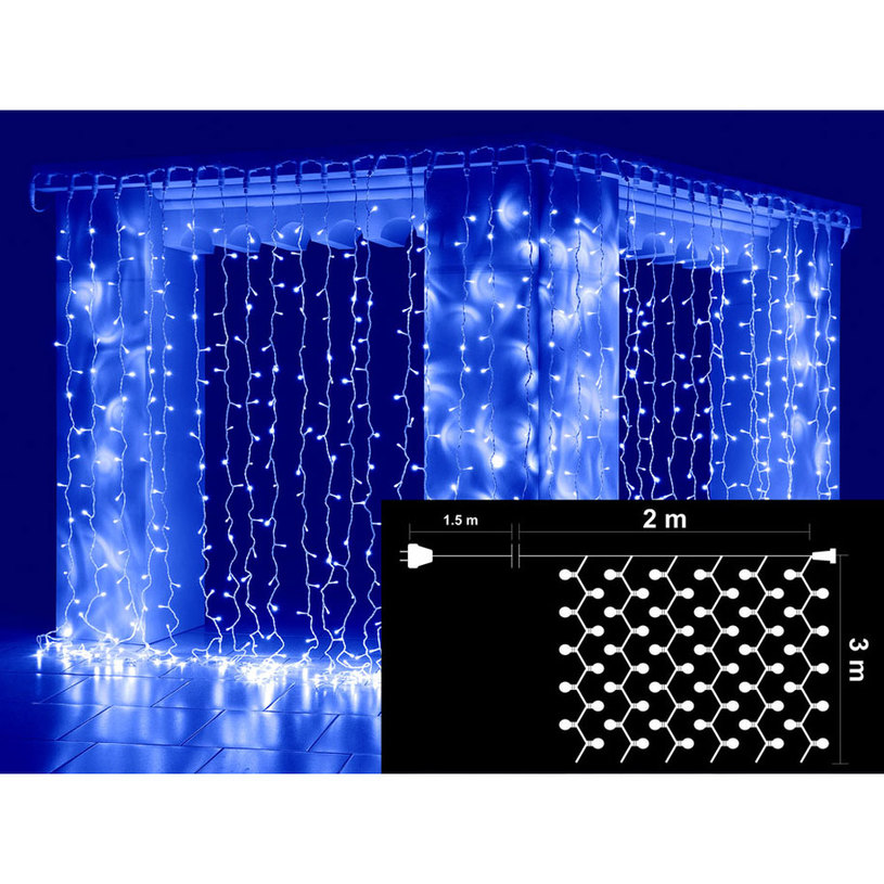 КОЛЕДНО ОСВЕТЛЕНИЕ ЗАВЕСА 200X300CM 600LED ENIGMA ET672W-B